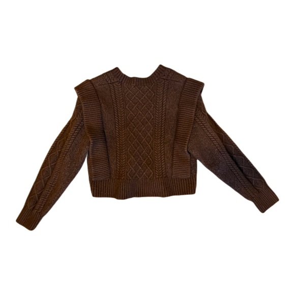 Babaton Dark Brown Cable Knit Sweater - Picture 5 of 13